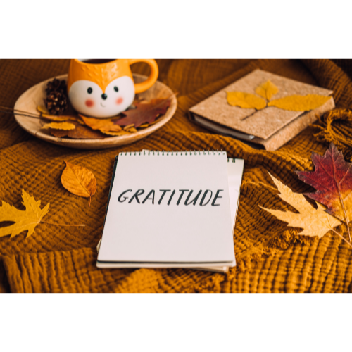 Kinder brauchen Vorbilder, um Dankbarkeit in ihrem Leben einen Raum zu geben. Das Bild zeigt einen Zettel mit dem Reminder "Gratitude".